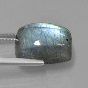 Labradorita azul natural 9,96ct, almofada cortada, translúcido