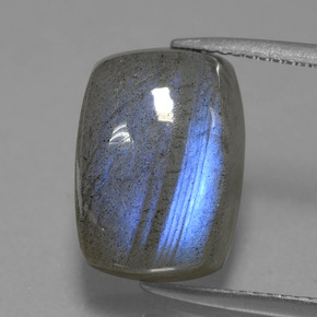 Labradorita azul natural 9,80ct, almofada cortada, translúcido