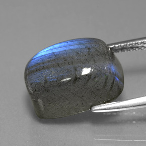 Labradorita azul natural 9,80ct, almofada cortada, translúcido