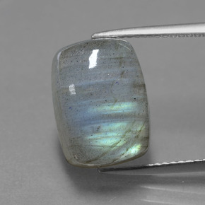 Labradorita azul natural 9,30ct, almofada cortada, translúcido