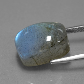 Labradorita azul natural 10,87ct, almofada cortada, translúcido