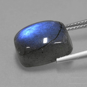 Labradorita azul natural 9,02ct, almofada cortada, translúcido