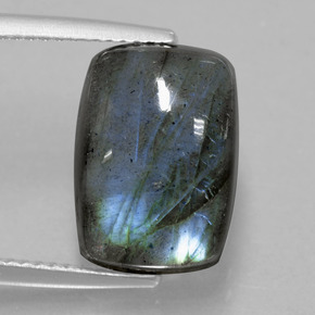 Labradorita azul natural 9,61ct, almofada cortada, translúcido