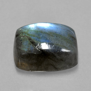 Labradorita azul natural 9,61ct, almofada cortada, translúcido