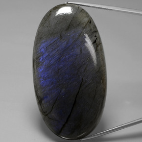 Labradorita azul natural 135,49ct, corte oval, translúcido