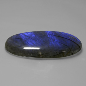 Labradorita azul natural 135,49ct, corte oval, translúcido