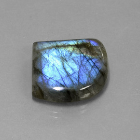 Labradorita Cinza Azul Brilho Natural 28.32ct, Forma extravagante, Translúcido