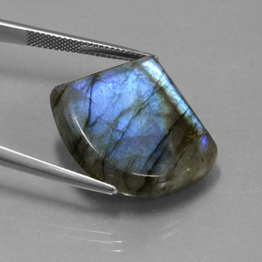 Labradorita Cinza Azul Brilho Natural 28.32ct, Forma extravagante, Translúcido