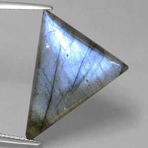 Labradorita azul natural 18,46ct, trillion, translúcido