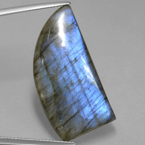 Labradorita cinza com brilho azul natural 25,81ct, forma extravagante, translúcido
