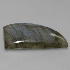 Labradorita cinza com brilho azul natural 25,81ct, forma extravagante, translúcido