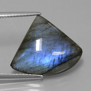Labradorita Cinza Azul Brilho Natural 10.87ct, Forma extravagante, Translúcido