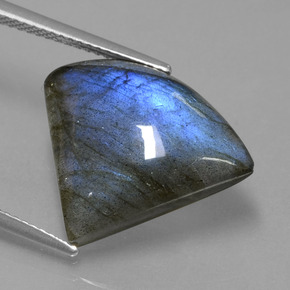 Labradorita Cinza Azul Brilho Natural 10.87ct, Forma extravagante, Translúcido