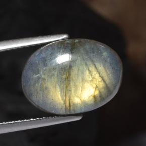 Labradorita multicolorido natural 6,41ct, corte oval, translúcido