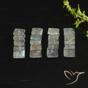Pedras preciosas de Labradorita Multicolorido natural de 6.37 ct, Quadrado, Translúcido