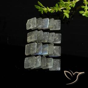 Pedras preciosas de Labradorita Multicolorido natural de 6.24 ct, Quadrado, Transparente