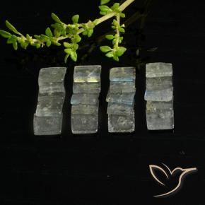 Pedras preciosas de Labradorita Multicolorido natural de 6.24 ct, Quadrado, Transparente