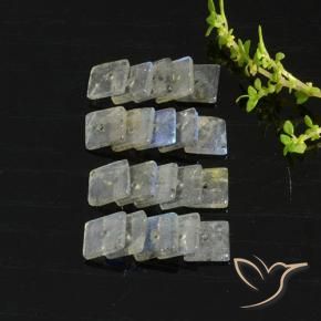 Pedras preciosas de Labradorita Multicolorido natural de 6.89 ct, Quadrado, Translúcido