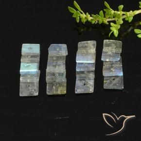 Pedras preciosas de Labradorita Multicolorido natural de 6.89 ct, Quadrado, Translúcido