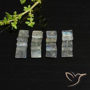 Pedras preciosas de Labradorita Multicolorido natural de 6.64 ct, Quadrado, Translúcido