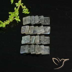 Pedras preciosas de Labradorita Multicolorido natural de 7.61 ct, Quadrado, Translúcido