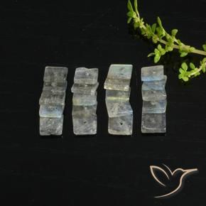 Pedras preciosas de Labradorita Multicolorido natural de 7.61 ct, Quadrado, Translúcido