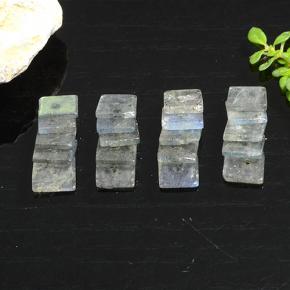 Pedras preciosas de labradorita multicolorido natural de 6,44 ct, quadrado, translúcido
