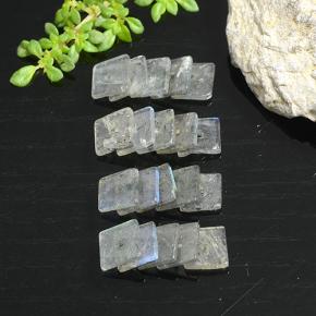 Pedras preciosas de labradorita multicolorido natural de 6,44 ct, quadrado, translúcido