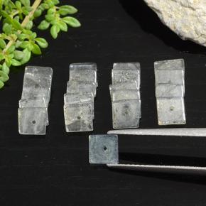 Pedras preciosas de labradorita multicolorido natural de 6,44 ct, quadrado, translúcido