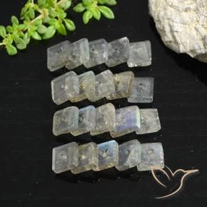 Pedras preciosas de Labradorita Multicolorido natural de 9.46 ct, Quadrado, Translúcido