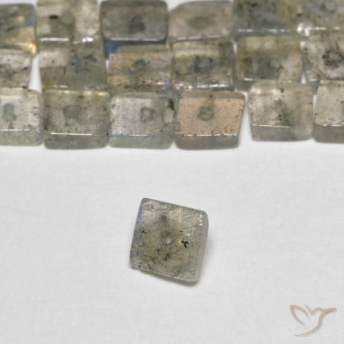 Pedras preciosas de Labradorita Multicolorido natural de 6.23 ct, Quadrado, Transparente