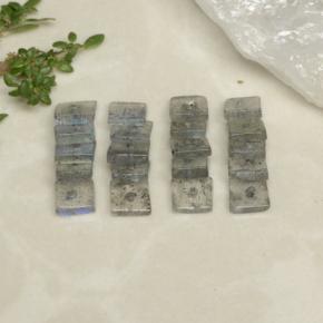 Pedras preciosas de labradorita multicolorido natural de 4,95 ct, quadrado, transparente