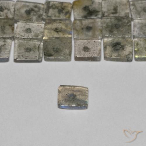 Pedras preciosas de Labradorita Multicolorido natural de 6.66 ct, Quadrado, Transparente