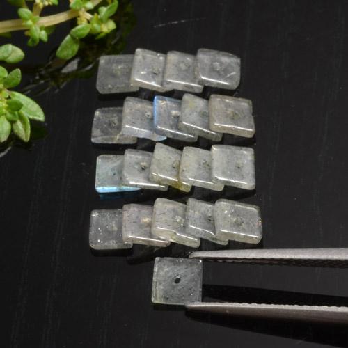 Pedras preciosas de labradorita multicolorido natural de 4,50 ct, quadrado, translúcido
