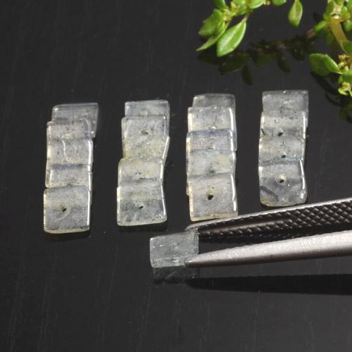 Pedras preciosas de labradorita multicolorido natural de 4,50 ct, quadrado, translúcido