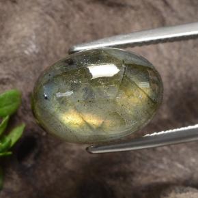 Labradorita multicolorido natural 9,03ct, corte oval, translúcido