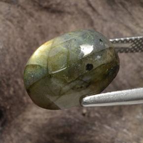 Labradorita multicolorido natural 9,03ct, corte oval, translúcido