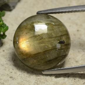 Labradorita multicolorido natural 9,74ct, corte redondo, translúcido