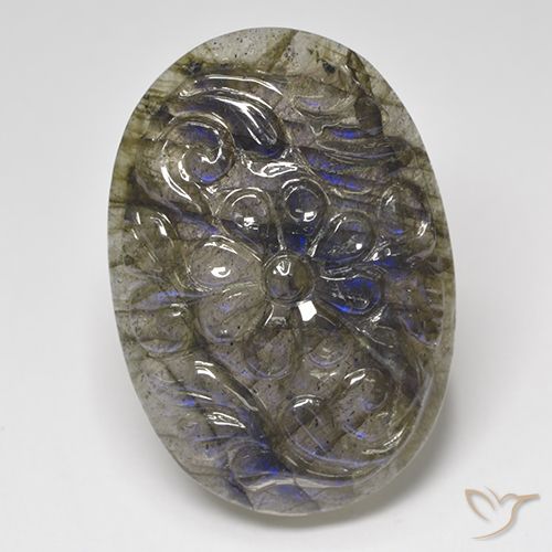 27.04ct Natural Multicolorido Labradorita, oval, Translúcido