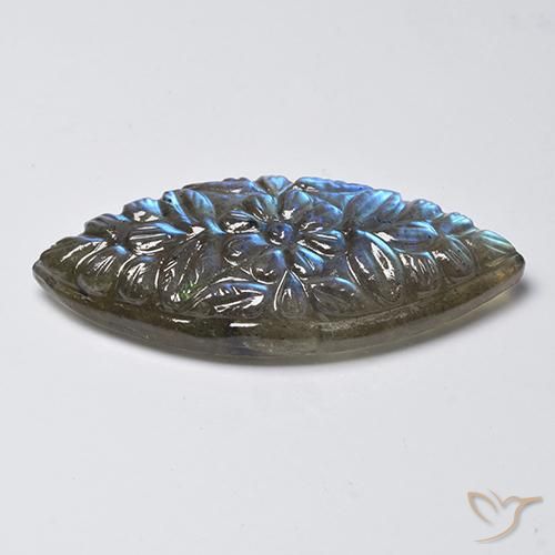 Labradorita Multicolorido Natural 23.59ct, Marquesa, Translúcido