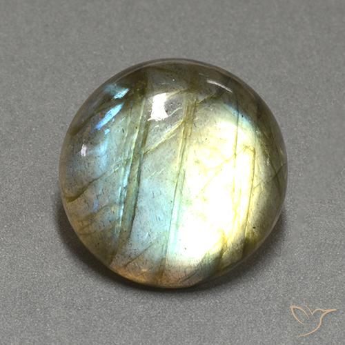 13.46ct Natural Multicolorido Labradorita, Redondo, Translúcido