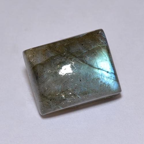 Labradorita multicolorido natural 5,22ct, baguete, translúcido