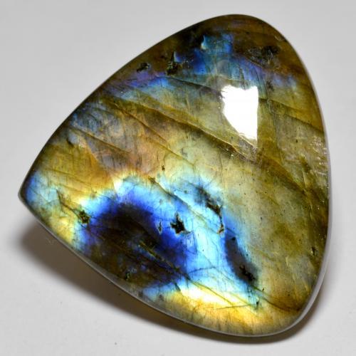 Labradorita Multicolorido Natural 40.46ct, Formato de pêra, Opaco