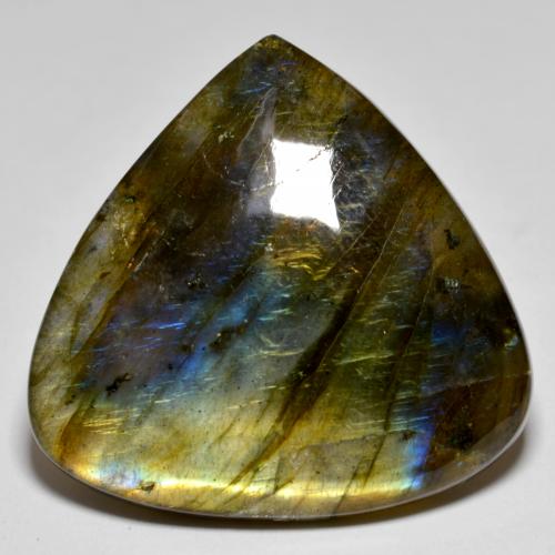 Labradorita Multicolorido Natural 40.46ct, Formato de pêra, Opaco