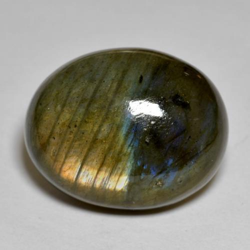 Labradorita multicolorido natural 22,64ct, corte oval, opaco