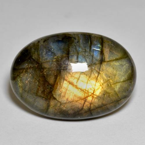 Labradorita Multicolorido Natural 23.56ct, Corte Oval, Opaco