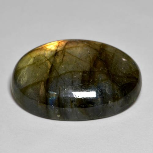 Labradorita Multicolorido Natural 23.56ct, Corte Oval, Opaco