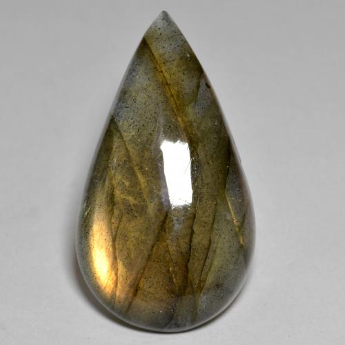 Labradorita Multicolorido Natural 20,86ct, Formato de pêra, Opaco