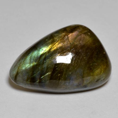 Labradorita multicolorido natural 15,44ct, forma extravagante, opaco