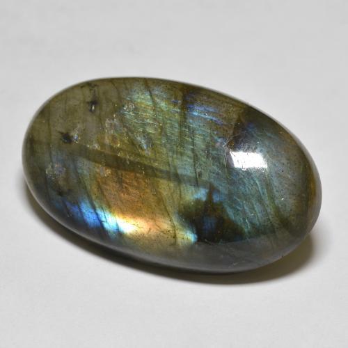 Labradorita multicolorido natural 32,48ct, corte oval, translúcido